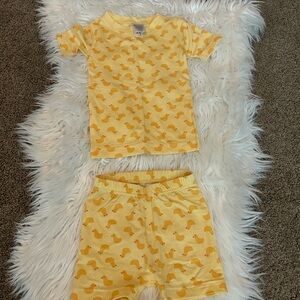 Hanna Anderson Yellow Duck Print Pajama Set